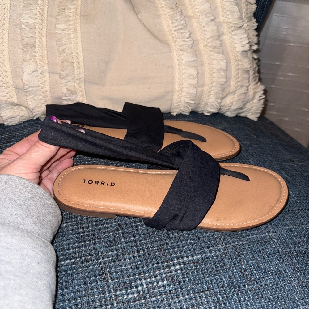 Torrid Black and Tan Women's Sandals - Picture 2 of 6